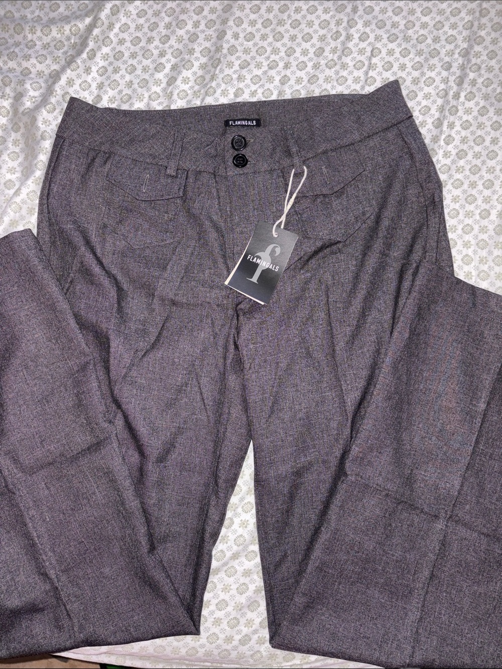 Flamingals Women Tailored Charcoal Trousers